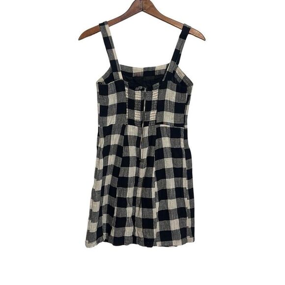 Primark Sleeveless Checkered Mini Dress Black White Size 6 - Picture 9 of 9